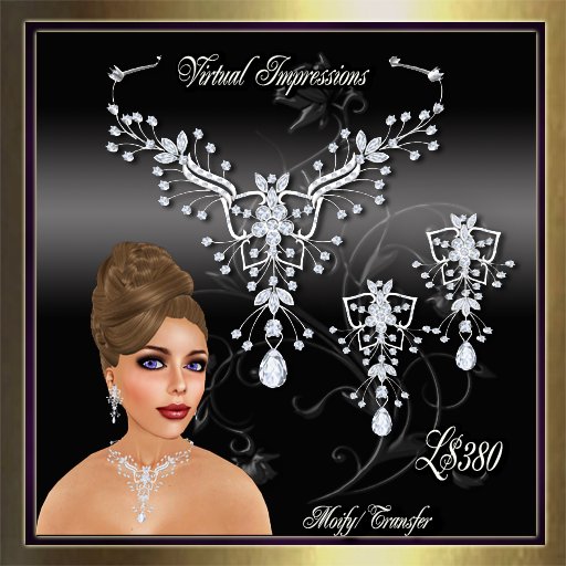 Second Life Marketplace Portia Jewelry in Platinum & Diamonds